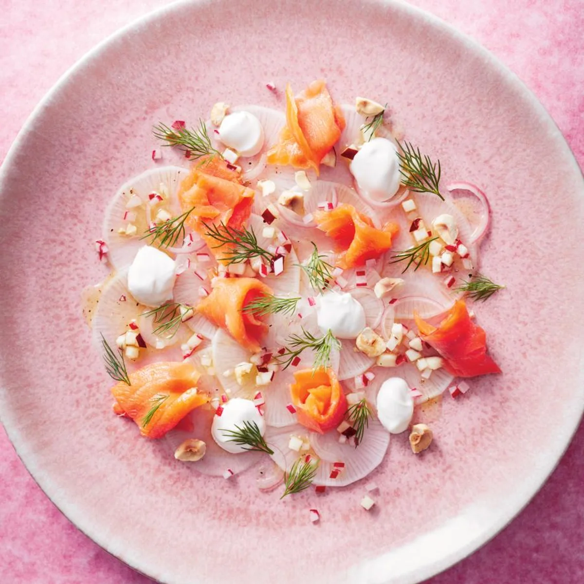 radish carpaccio salad modern European autumn food