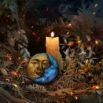 Celtic autumn ritual forest, mysterious night ceremony, ancient traditions November