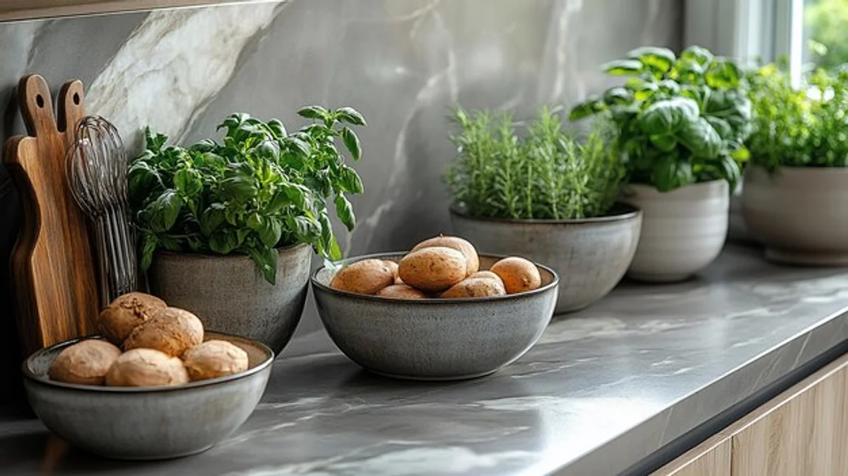 minimalist kitchen herb garden winter