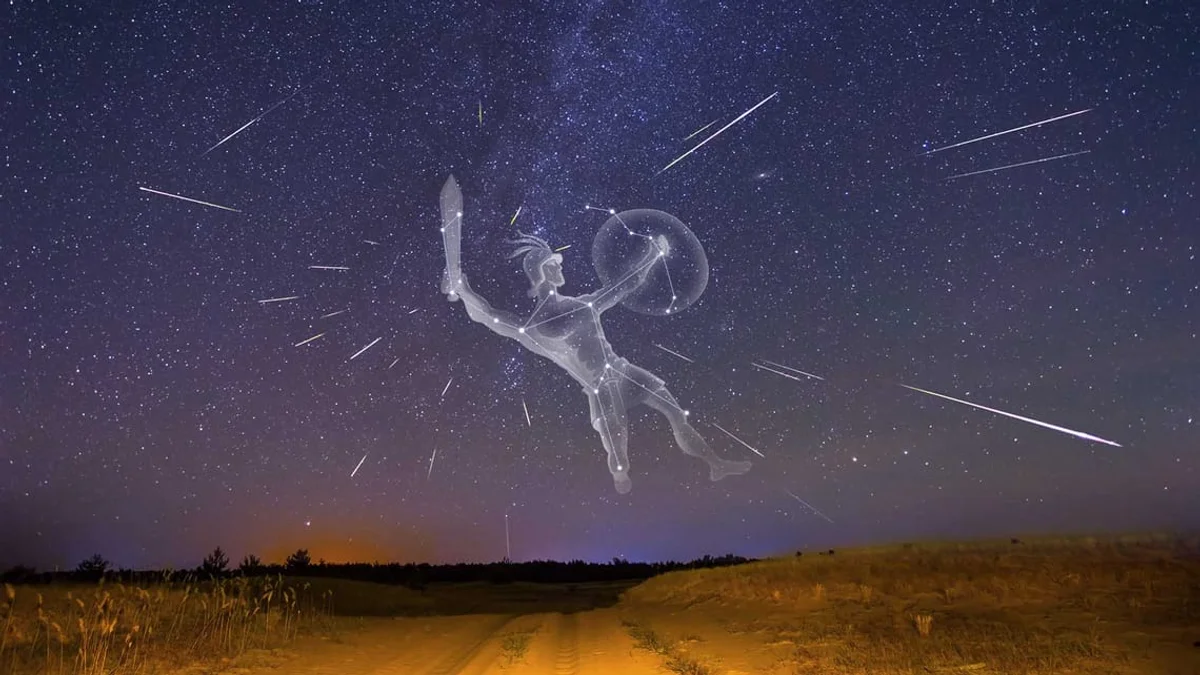 orionid meteor shower night sky czech republic
