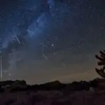 orionids meteor shower over Czech countryside at night