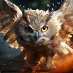 owl in czech national park night forest