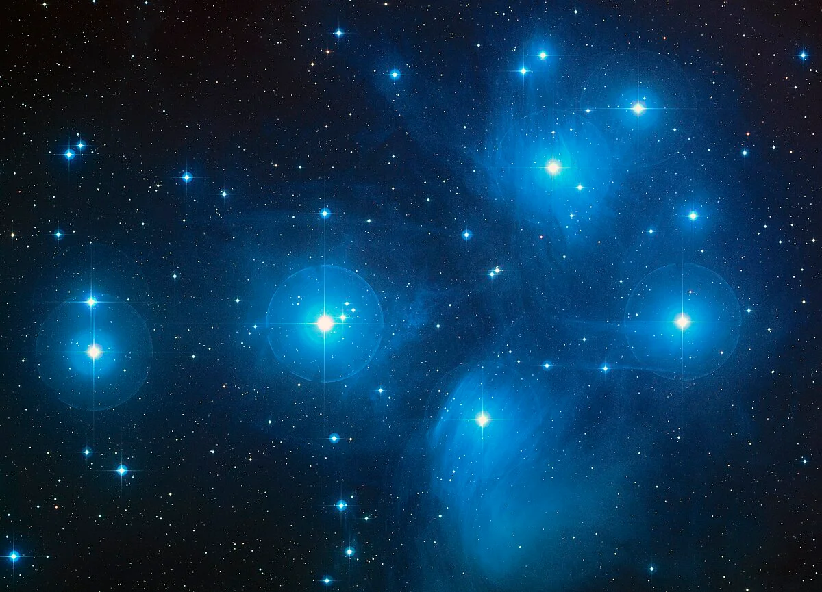 pleiades constellation czech night sky