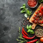 assorted spices on table creative overhead