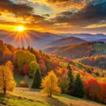 october sunny european mountains autumn travel hiking scenic