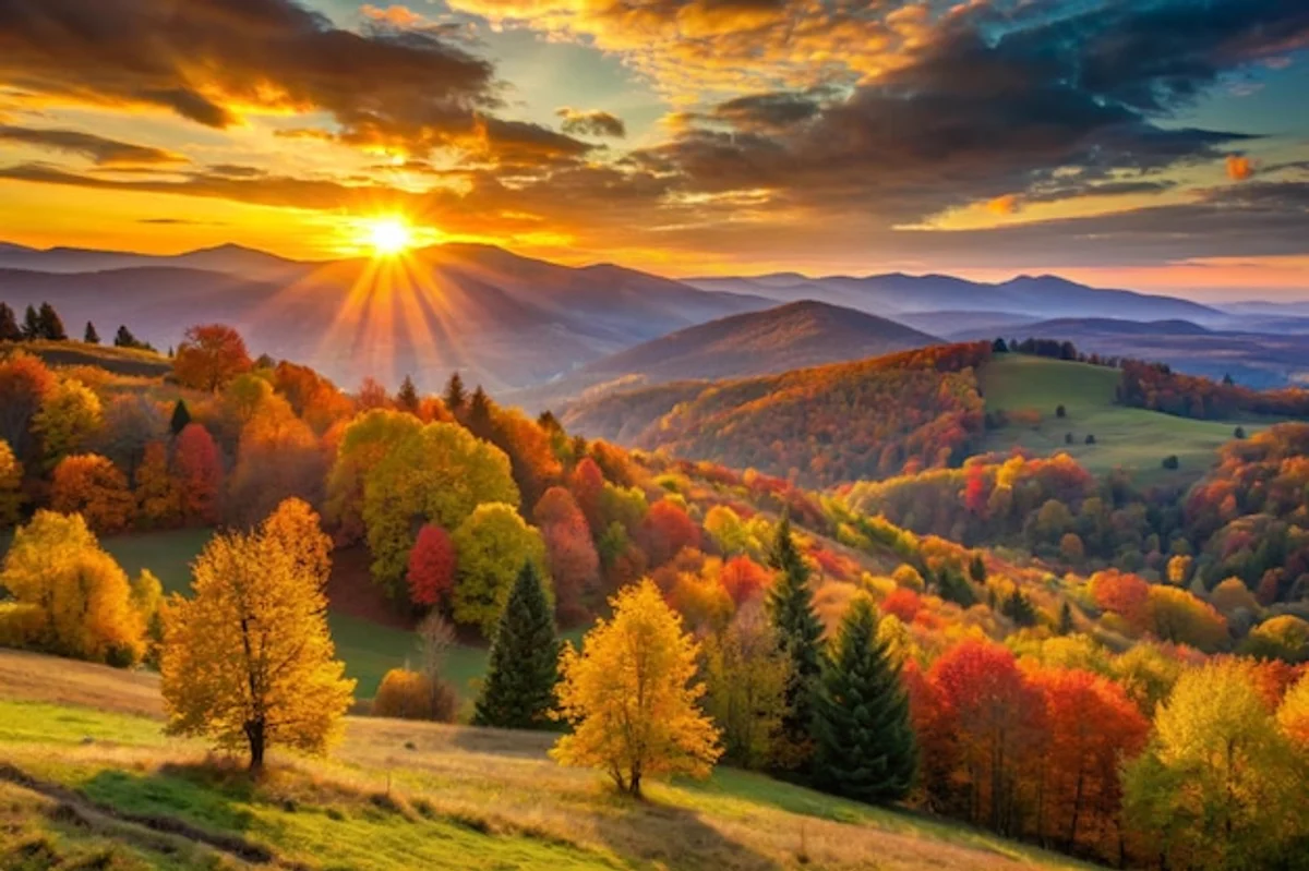 october sunny european mountains autumn travel hiking scenic