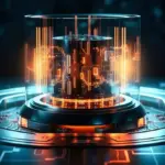 quantum computer futuristic glowing