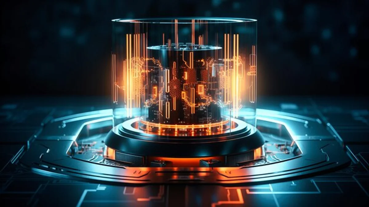 quantum computer futuristic glowing
