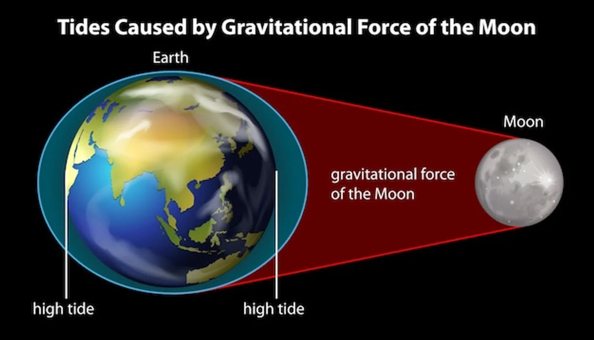 moon gravitation tides earth high quality