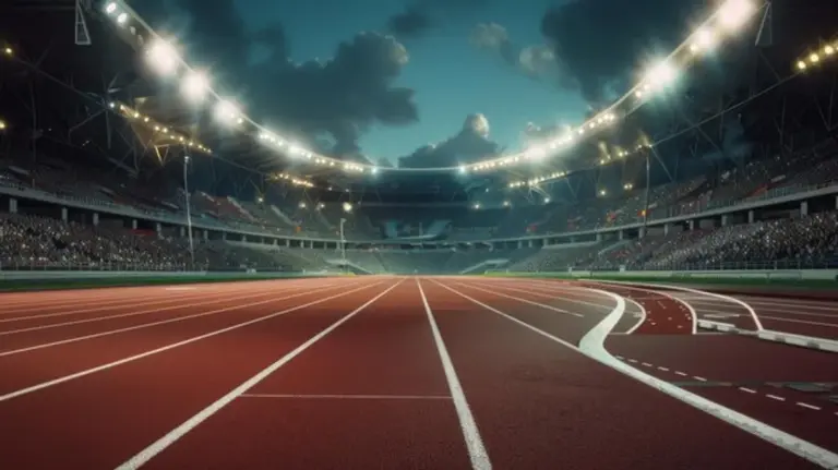 athletics stadium under dramatic skies