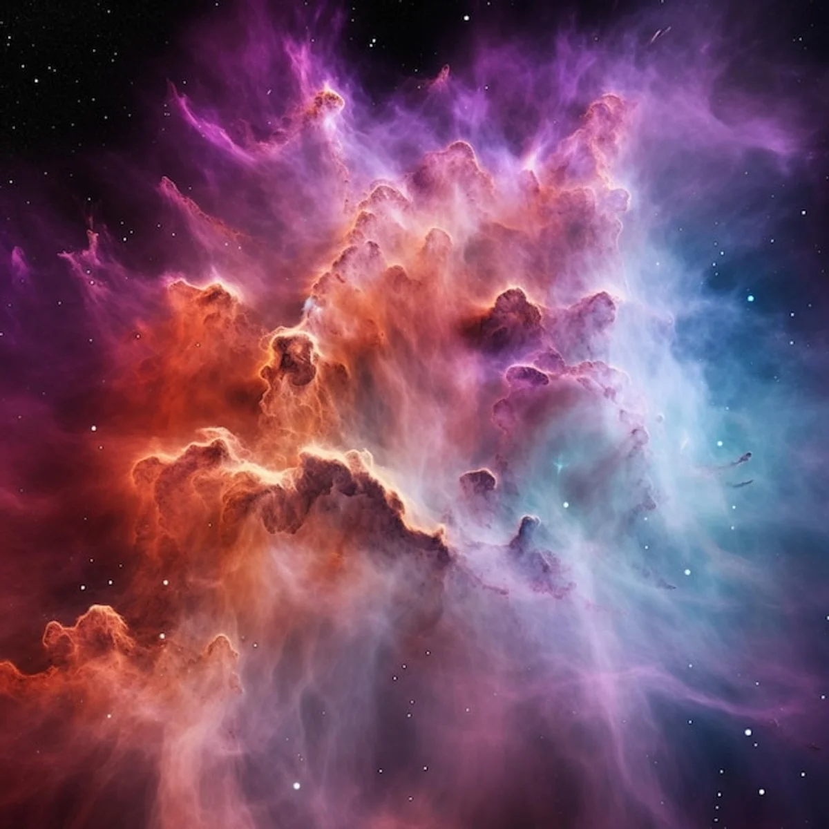 Hubble telescope deep space colorful nebula