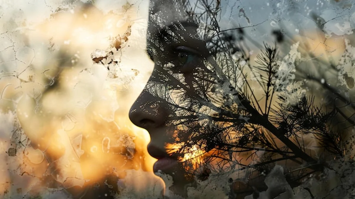 woman tired autumn leaves wellness psychology