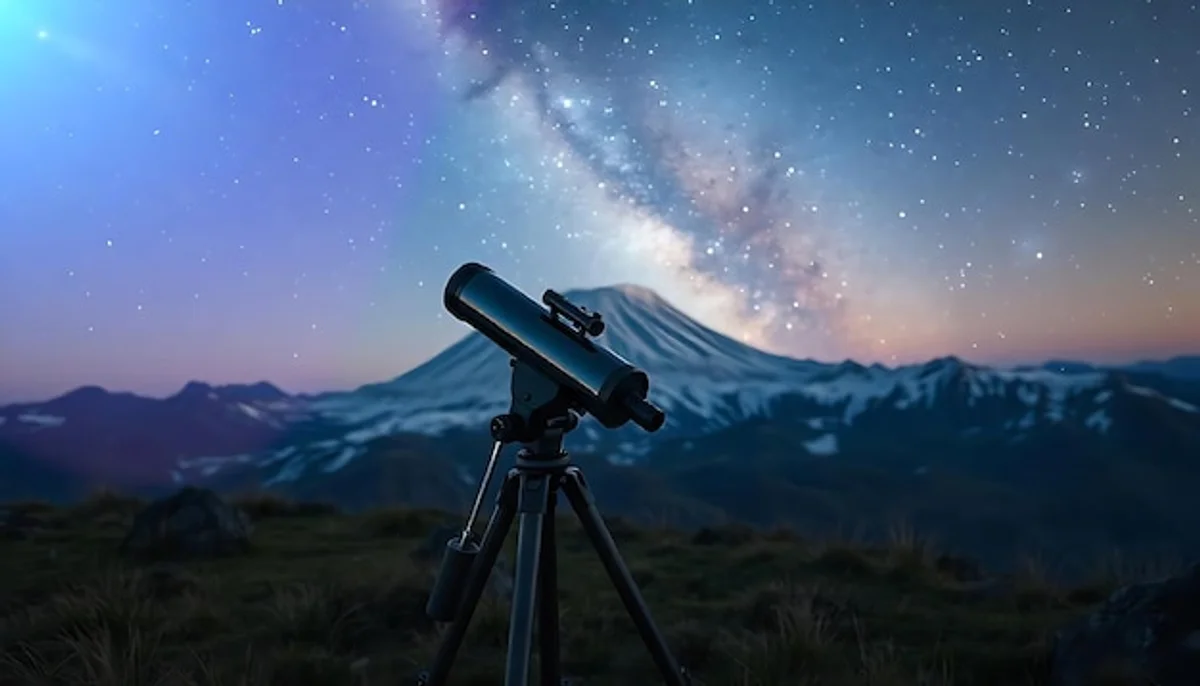 amateur astrophotographer using telescope backyard