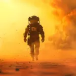 mars colony future astronaut walking