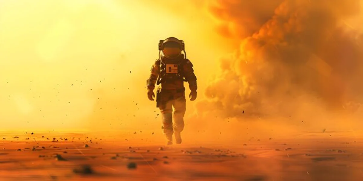 mars colony future astronaut walking