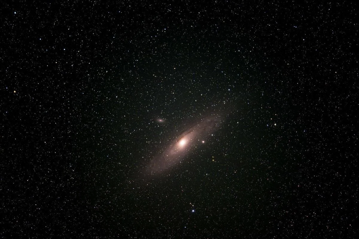 Andromeda galaxy visible night sky czech countryside autumn