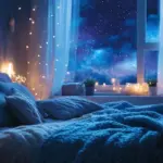 cozy home stargazing night window