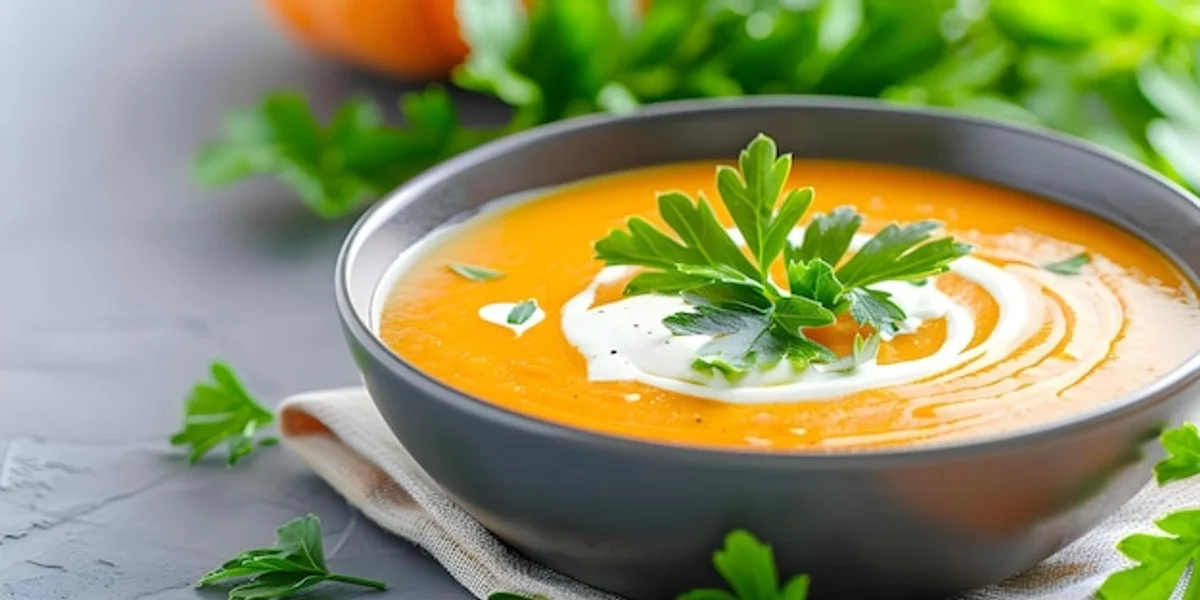 healthy seasonal foods on kitchen table autumn