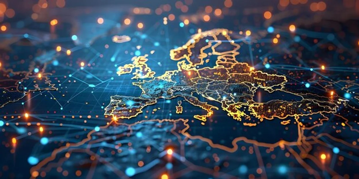 cybersecurity concept Europe maps digital
