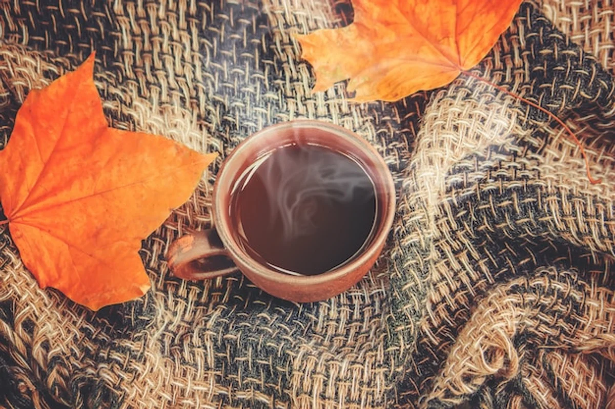 home office autumn hot tea concentration