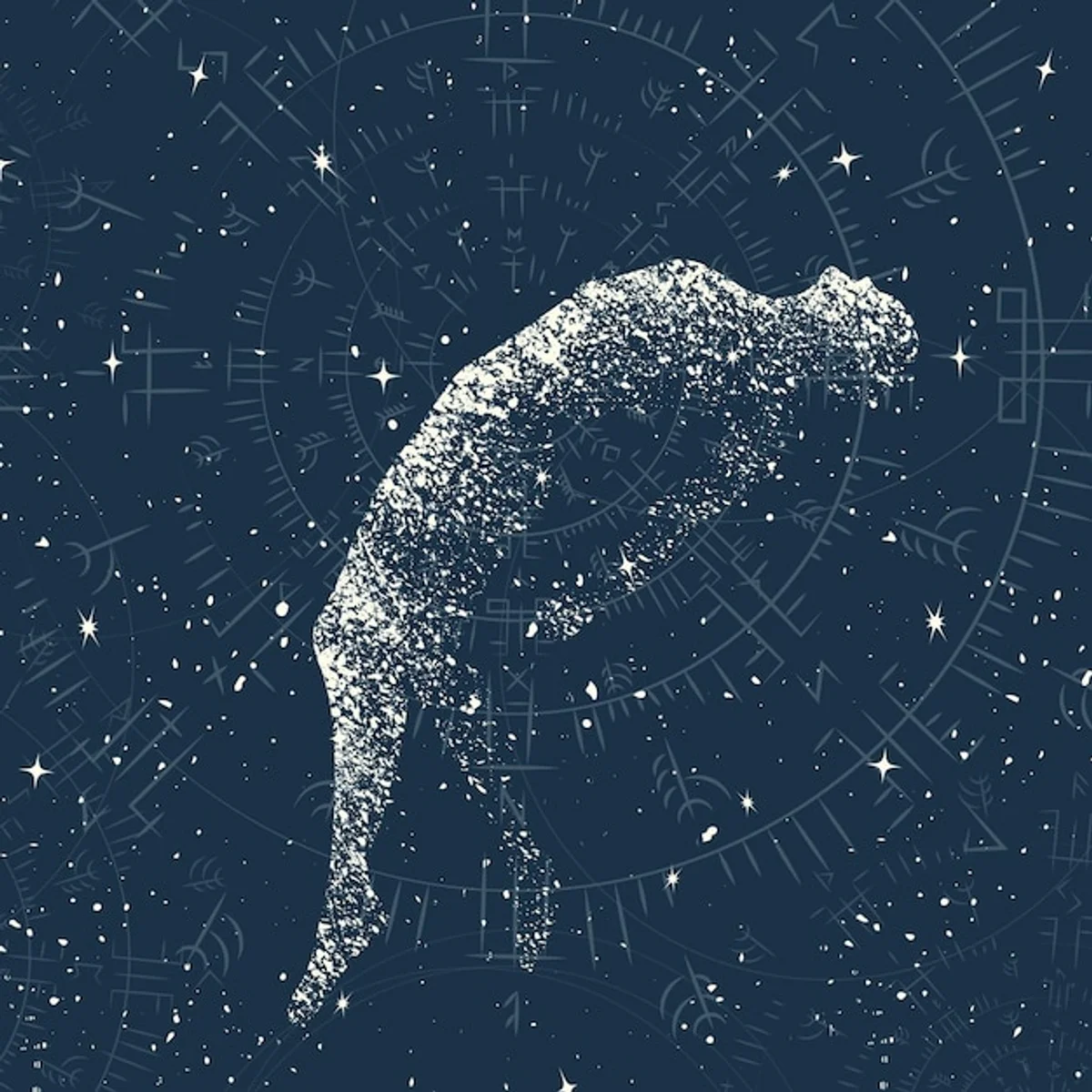 deep space background stretch time human silhouette