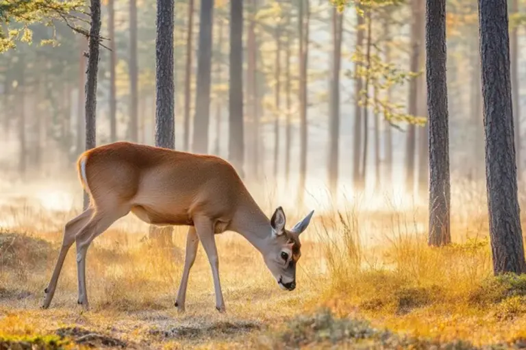 curious fox autumn Czech forest dusk